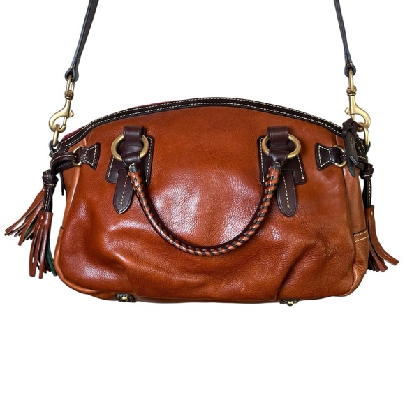 Dooney & Bourke Florentine Toledo Medium Mail Bag Satchel Chestnut Brown Leather - Picture 2 of 16